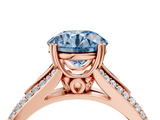 Rose gold Fancy Blue Round  Solitaire Pave Split Shank Engagement Ring with Six-Prong Setting_38