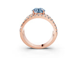 Rose gold Fancy Blue Round  Solitaire Split Shank Pave Diamond Ring_75