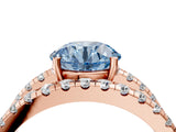 Rose gold Fancy Blue Round  Solitaire Split Shank Pave Diamond Ring_76