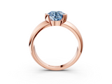 Rose gold Fancy Blue Round  Solitaire Tension Set Diamond Ring with Wide Band_40