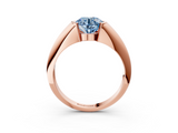 Rose gold Fancy Blue Round  Solitaire Tension Set Diamond Ring_23