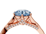 Rose gold Fancy Blue Round  Solitaire Twist Band Six-Prong Setting 5