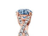 Rose gold Fancy Blue Round  Solitaire Twist Band with Pavé Setting and Four-Prong Setting_22