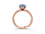 Rose gold Fancy Blue Round  Solitaire Twisted Band Prong Set Engagement Ring_65