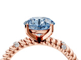 Rose gold Fancy Blue Round  Solitaire Twisted Band Prong Set Engagement Ring_66