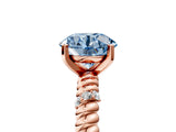 Rose gold Fancy Blue Round  Solitaire Twisted Band Prong Set Engagement Ring_67