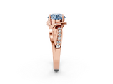 Rose gold Fancy Blue Round  Solitaire Twisted Band with Prong Setting_5