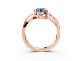 Rose gold Fancy Blue Round  Solitaire Twisted Band with Prong Setting_6
