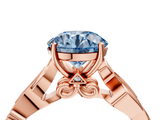 Rose gold Fancy Blue Round  Solitaire Vine Band with Milgrain Prong Setting_7