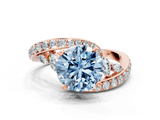 Rose gold Fancy Blue Round  Solitaire with Pavé Twist Band and Four-Prong Setting_79