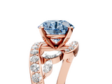 Rose gold Fancy Blue Round  Solitaire with Pavé Twist Band and Four-Prong Setting_84