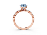 Rose gold Fancy Blue Round  Solitaire with Side Stones on a Pavé Band and Four-Prong Setting_25
