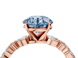 Rose gold Fancy Blue Round  Solitaire with Side Stones on a Pavé Band and Four-Prong Setting_26
