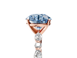 Rose gold Fancy Blue Round  Solitaire with Side Stones on a Pavé Band and Four-Prong Setting_27