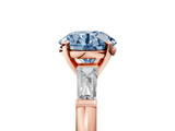 Rose gold Fancy Blue Round  Solitaire with Tapered Baguette Side Stones on a Classic Band with Four-Prong Setting_96