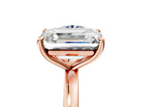 Rose gold Fancy Blue Round  and Emerald Cut Toi Moi Ring with Prong Setting_85