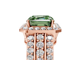Rose gold Fancy Green Asscher -Cut Halo Diamond Ring with Split Shank and Four-Prong Setting_22