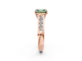 Rose gold Fancy Green Asscher  Brilliant Channel-Set Solitaire Ring with Four-Prong Setting_20