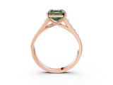 Rose gold Fancy Green Asscher  Brilliant Channel-Set Solitaire Ring with Four-Prong Setting_21