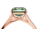Rose gold Fancy Green Asscher  Brilliant Channel-Set Solitaire Ring with Four-Prong Setting_22