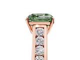 Rose gold Fancy Green Asscher  Brilliant Channel-Set Solitaire Ring with Four-Prong Setting_23