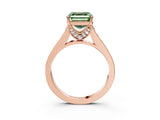 Rose gold Fancy Green Asscher  Brilliant Cut Diamond Engagement Ring with Pavé Band and Four-Prong Setting_33