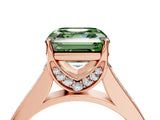 Rose gold Fancy Green Asscher  Brilliant Cut Diamond Engagement Ring with Pavé Band and Four-Prong Setting_34