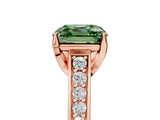Rose gold Fancy Green Asscher  Brilliant Cut Diamond Engagement Ring with Pavé Band and Four-Prong Setting_35