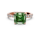 Rose gold Fancy Green Asscher  Brilliant Pavé Band Solitaire with Four-Prong Setting_51