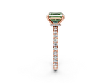 Rose gold Fancy Green Asscher  Brilliant Pavé Band Solitaire with Four-Prong Setting_53