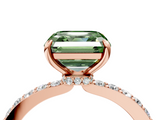 Rose gold Fancy Green Asscher  Brilliant Pavé Band Solitaire with Four-Prong Setting_55