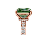 Rose gold Fancy Green Asscher  Brilliant Pavé Band Solitaire with Four-Prong Setting_56