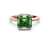Rose gold Fancy Green Asscher  Brilliant Solitaire Engagement Ring with Six-Prong Setting and Classic Band_17