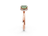 Rose gold Fancy Green Asscher  Brilliant Solitaire Engagement Ring with Six-Prong Setting and Classic Band_19
