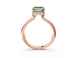 Rose gold Fancy Green Asscher  Brilliant Solitaire Engagement Ring with Six-Prong Setting and Classic Band_20
