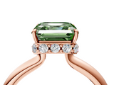 Rose gold Fancy Green Asscher  Brilliant Solitaire Engagement Ring with Six-Prong Setting and Classic Band_21