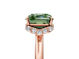 Rose gold Fancy Green Asscher  Brilliant Solitaire Engagement Ring with Six-Prong Setting and Classic Band_22