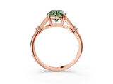 Rose gold Fancy Green Asscher  Brilliant Solitaire with Pave Band and Four-Prong Setting_3