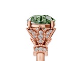 Rose gold Fancy Green Asscher  Brilliant Solitaire with Pave Band and Four-Prong Setting_5