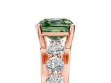 Rose gold Fancy Green Asscher  Brilliant Solitaire with Side Stones on a Pave Band and Four-Prong Setting_33