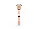 Rose gold Fancy Green Asscher Cut Brilliant Solitaire Diamond Ring with Channel Set Band and Bar Prong Setting_2