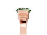 Rose gold Fancy Green Asscher Cut Brilliant Solitaire Diamond Ring with Channel Set Band and Bar Prong Setting_5