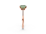 Rose gold Fancy Green Asscher  Cut Channel Set Solitaire Engagement Ring with Four-Prong Setting_2
