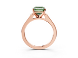 Rose gold Fancy Green Asscher  Cut Channel Set Solitaire Engagement Ring with Four-Prong Setting_3