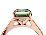 Rose gold Fancy Green Asscher  Cut Channel Set Solitaire Engagement Ring with Four-Prong Setting_4