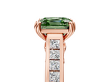 Rose gold Fancy Green Asscher  Cut Channel Set Solitaire Engagement Ring with Prong Setting_5