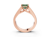 Rose gold Fancy Green Asscher Cut Cut Channel Set Solitaire Ring with Four-Prong Setting_3