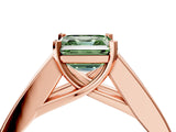 Rose gold Fancy Green Asscher Cut Cut Channel Set Solitaire Ring with Four-Prong Setting_4