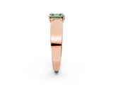 Rose gold Fancy Green Asscher Cut Cut Diamond Channel Set Solitaire Ring with Four-Prong Setting_2