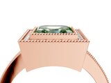 Rose gold Fancy Green Asscher Cut-Cut Diamond Halo Engagement Ring with Pave Band and Prong Setting_4